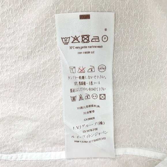 Louis Vuitton White Textured Long Sleeve Button-Up Shirt XS Made In France - Picture 7 of 7